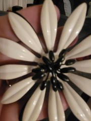 Vintage Huge Enamel Flower Brooch 1950s To 1970s CA USA E407-2
