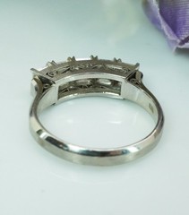Vintage Asscher Carre Diamond VVS-F Platinum Anniversary Ring Band Estate 1ct+