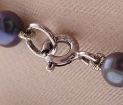 Vintage CGI Sterling Clasp 35″ Assorted Sizes Gray White Cultured Pearl Necklace