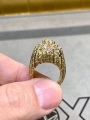 Vintage 1960’s 18K 2.25ct Marquise Diamond Large Cocktail Ring 4.75ctw GIA