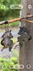 Vintage Sterling Silver HORSES Dangle Pierced Earrings 2 Inches Weight 7.1 Grams