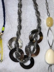 Lot of 5 Vintage Adjustable Necklaces Glass, Metal & Plastic Beads (J) (58)