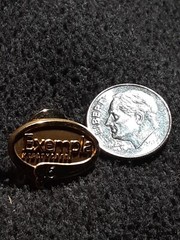 GOLD FILLED 15 YEARS OF SERVICE EXEMPLA LABEL PIN JEWELRY