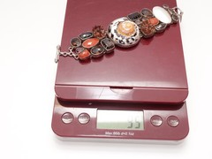 Vintage Sterling Silver Bracelet Natural stone MODERN ART