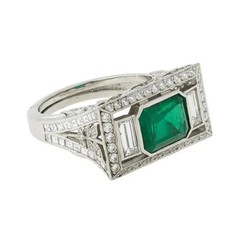 3.25Ct Art Deco Style Lab Created Diamond Anniversary 14K White Gold Finish Ring