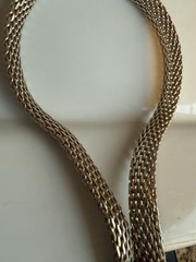 GC 925 Sterling Silver Woven Chain Necklace • 18” 41.4g Gold Tone Patina finish