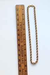 Vintage Classic MONET 24″ Chain TWISTED ROPE Gold Tone NECKLACE