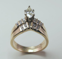 Vintage 14k Yellow Gold 23 Stone Diamond .62ctw Wedding Set Lady’s Ring Size 5