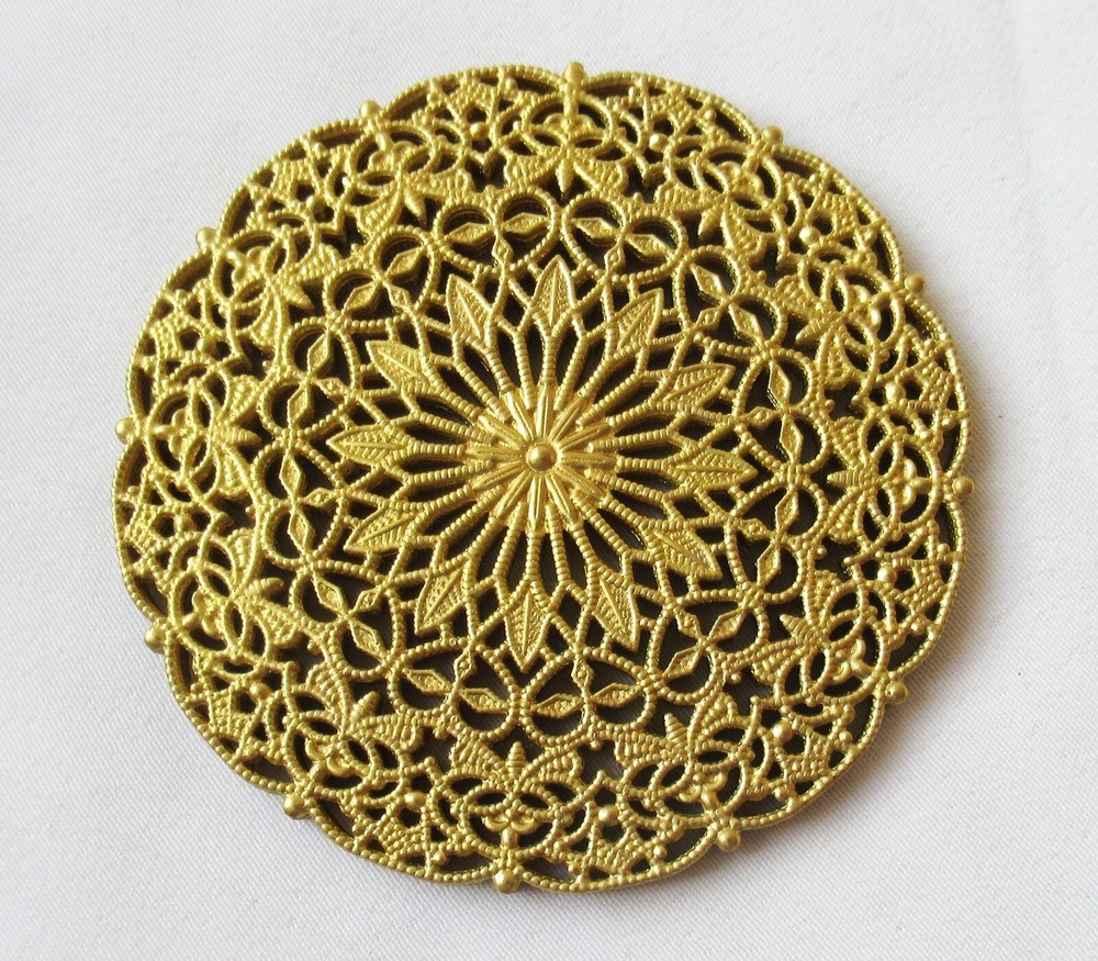 20pcs Round Brass Stamping 56.5mm Filigree Findings Wholesale Supplies