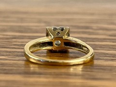 1940’s Vintage 4.2mm Natural Diamond 14K Gold Platinum Hallmark Engagement Ring