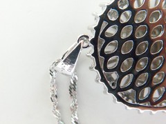 Vintage Style Sterling Silver 925 Baguette Starburst CZ Large Pendant Necklace