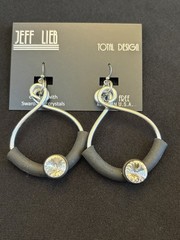 NEW Jeff Lieb Clear Swarovski Rhinestone Bead Dangle Earrings Total Design
