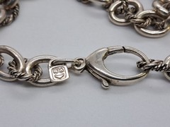 Pure .999 SILVER Vintage Bird USA Braided Oval Rolo Link Chain Necklace 18”