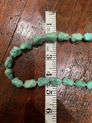 Vintage Turquoise Chinese Export Necklace with Silver Filigree Clasp 24″ 89g
