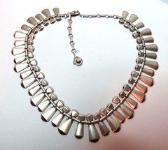 VTG SAUTEUR RENOIR CLEOPATRA CHOCKER NECKLACE 925 STERLING SILVER 17″ & 22mm 40g