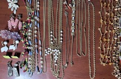 3lbs Misc Jewelry 1950-70s – 68 pieces – Necklaces, Rings, Pendants – Beautiful