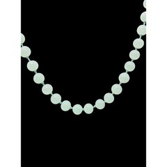 Vintage Les Bernard Signed Jade Bead Necklace Hand Knotted Barrel Clasp 34″