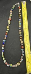 Beautiful Vintage Cheuran Multi Colour Glass Beads Necklace
