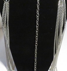 Vintage Unbranded Chain Necklace Silver Super Long Layering 45-56″ Adjustable