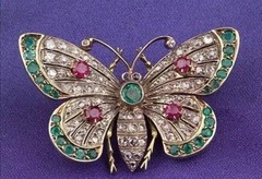 3Ct Round Lab Created Emerald Diamond Brooch Pin 14k Two Tone Gold Plated Silver