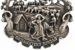 Gorgeous Scandinavian Aksel Holmsen 830 Silver Brooch! 41.4gr