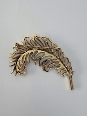Vintage Emma Page Gold Feather Brooch