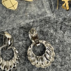 Vintage Mixed Earrings Lot 14 Pairs Stud Hoop Dangle Clip On Gold Silver
