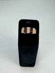 Vintage Men’s Black Onyx Style Gold Tone Ring Cubic Zirconia Size 12 Classic