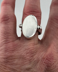 Vintage TAXCO Mexico flip ring 925 Sterling silver engravable Size 8.5 EUC