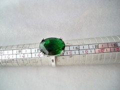 925 Sterling Silver 15ct Emerald Green Oval Cubic Zirconia Ring Size 10