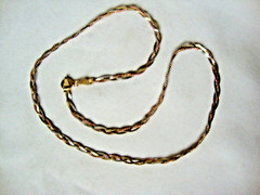 VINTAGE BRAIDED TRI-TONE FINE 0.5MM SNAKE STERLING SILVER STAMP ITALY 925 CHAIN
