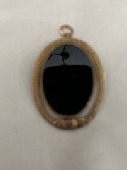 Vintage 1940’s To 50’s Black Onyx Pendant With Clip On Earrings