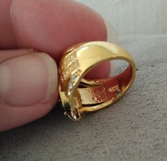 Vintage 14k Gold Over Silver Fancy Cluster Cocktail CZ Diamond Accent Ring sz 6