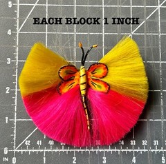 RARE SIGNED HATTIE CARNEGIE HOT PINK & YELLOW DYNEL BUTTERFLY PIN BROOCH💛💕