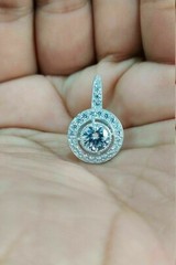 Vintage Art Deco Style 2.85Ct Diamond Drop Dangle 925 Silver Engagement Earrings