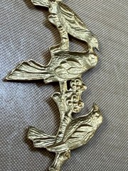 eBay Title Vintage Raw Brass 3 Birds on Blossom Branch Stamping 65mm Art Nouvea