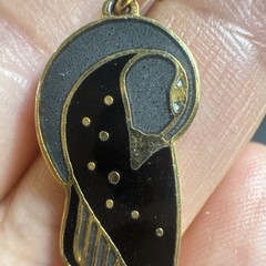 Laurel Burch Vintage Earrings Kuchulu Bird Grey Black French Wires Boho