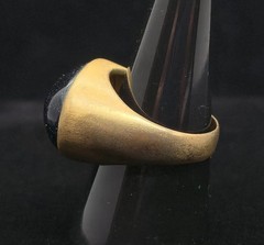 Vtg Signed Glow By Sheila Fajl Thailand Dark Blue Aventurine Ring