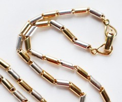 Unique Mexican Designer TANE Sterling Gold Vermeil Heavy Link Chain Necklace 29g