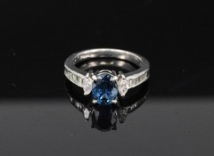 Fine 1.97ct GIA Certified Blue Sapphire & 0.50ct Diamond Platinum Ring Size 6.5