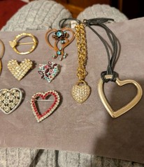 Mixed lot Of Valentine’s Heart Brooches Bracelet Necklace 2 Alex And Ani