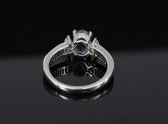 Fine 1.97ct GIA Certified Blue Sapphire & 0.50ct Diamond Platinum Ring Size 6.5