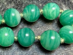 Vintage Joseph Mazer Faux Jade Bead Necklace with Intricate Clasp – As-Is