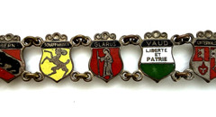 Vin Enamel Souvenir Crests Flags Province Link Bracelet 6.75” Needs Clasp