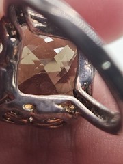 Vintage Sterling Silver Smoky Quartz Crystal Ring Size 7