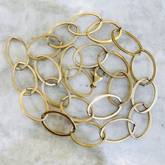 VTG Oval Link Chain Necklace Gold Filled 5mm Choker 12.8gr Chunky Matte 16.5”