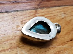 VINTAGE COLLECTABLE *STERLING SILVER 925* GENUINE STONE PENDANT 1.5″-