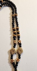 Boho Carved Resin Bead Necklace Approximately 15 Inches Long