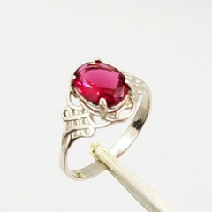 Vintage Elegant RING Silver 925 with Chic Bright Stone-size: 8.75US (18.5mm)| #7