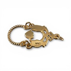 Sterling Silver & Gold Vermeil Victorian Style Charm Holder Necklace Pendant